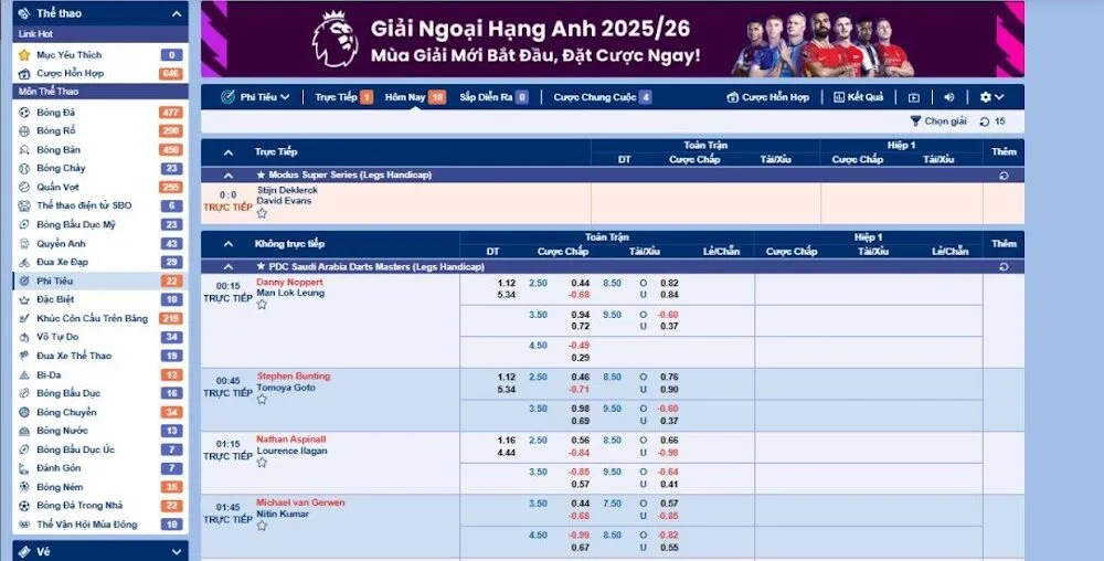 Bí quyết cá cược phi tiêu DP568