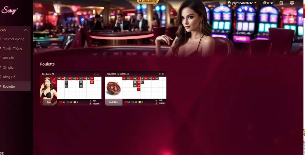 Các phiên bản Roulette DP568 được yêu thích