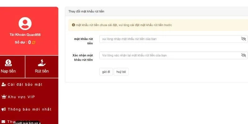 Điều kiện rút tiền DP568